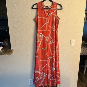 Elegant Orange Sleeveless Dress